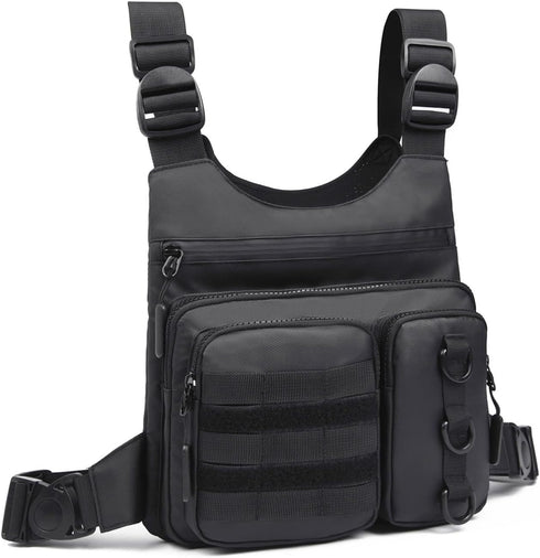 Lightweight Outdoor Chest Bag for Men, EDC Pack with Water Bottle Pocket for Hiking, Cycling