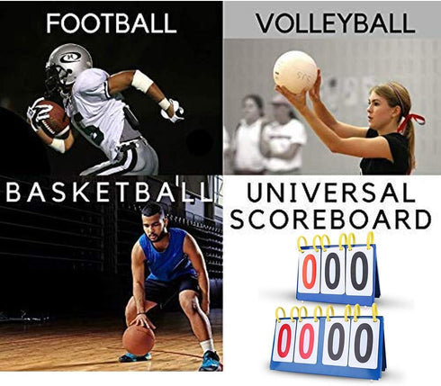PVC Waterproof Scoreboard, 3-Digit 4-Digit Tabletop Score for Volleyball Basketball Table Tennis