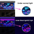 72X24IN Blacklight Mushroom Jellyfish Aquarium Background, UV Reactive Starry Sky Terrarium Background.