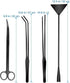 Aquarium Scissor Tweezers Spatula Tool - 4 in 1 Stainless Steel Aquascaping Tools Set for Fish Tanks