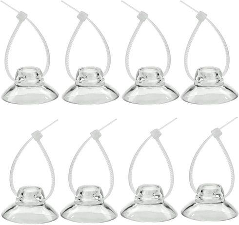 Aquarium Suction Cup Clips with Zip Cable Ties, 8 Pieces, Fit for Binding Moss Shrimp Nest