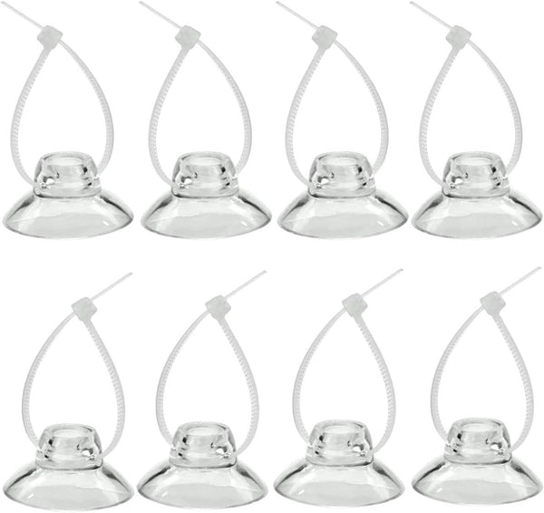 Aquarium Suction Cup Clips with Zip Cable Ties, 8 Pieces, Fit for Binding Moss Shrimp Nest