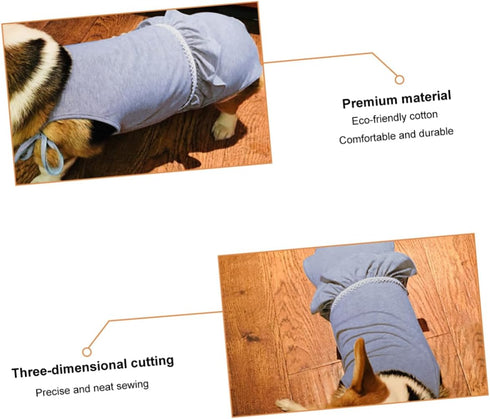 3pcs One-Piece Dog Period Pants Underwear for Female Dogs Light Grey Absorbent Diaper Design for Menstrual Care Keeps