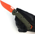 HUAAO Manual Open Folding Knife, Axis Lock Knife with 3.31’’ Orange D2 Blade and Green G10 Handle