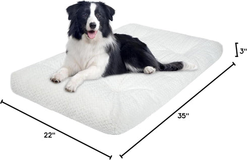 KROSER Deluxe Dog Crate Bed, Soft Reversible Dog Crate Pad, Machine Washable Pet Cage Mattress for Small to Jumbo Dogs