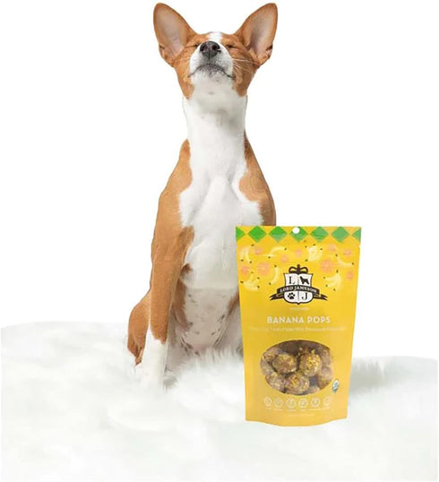 Banana Pops Organic Dog Treats, Organic Dog Treats Made with Real Bananas, 6 oz Bag
