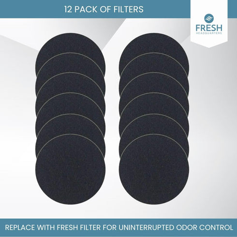 12-Pack Activated Carbon Litter Box Filters, Premium Pre-Cut Replacement for PetMate Booda Dome