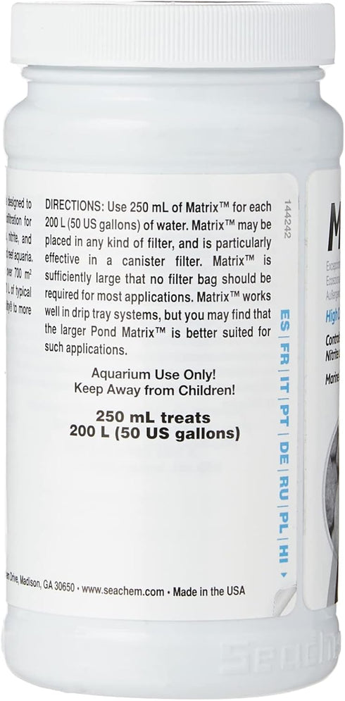 Seachem Matrix Bio Media, 250ml for Aquariums.