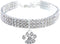 Adjustable Pet Collar with Diamonds, Crystal Diamond Elastic Heart Claw Pendant for Small Dogs and Cats