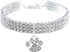Adjustable Pet Collar with Diamonds, Crystal Diamond Elastic Heart Claw Pendant for Small Dogs and Cats