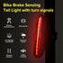Smart Bicycle Brake Tail Light with Vibration Sensing, Wireless Remote Turn Signals, USB-C Rechargeable Rear Lights