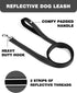 6ft Dog Leash for Small Medium Large Dogs | One-Sided Reflective Nylon | Padded Handle | 3/4 inch Wide | Black