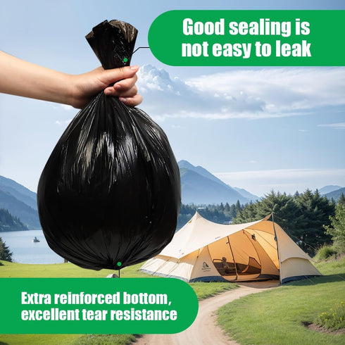 flintronic 120 (6 Camping Toilet Bags, PCS Roll) Portable Toilet Bags, Thickened Toilet Waste Bags, Camp Potty Liner