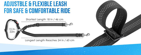 KOOK UDU Dog Seat Belt for Car, Dual Pet Vehicle Headrest Restraint Safety Seatbelt,Two Dog Leash No Tangle Dog Car