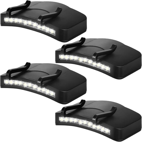 Mudder 4 Pcs Hat Light Clip with 11 LED, Battery Powered Ultra Bright Waterproof Headlamp for Hunting, Camping, Fishing.