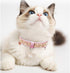 PetsHome Bling Rhinestones Cat Collar, Premium PU Leather with Pendant Adjustable Collars for Big Cat and Small to