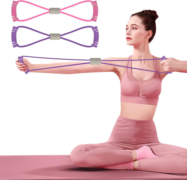 FYY Figure 8 Resistance Bands, Yoga Resistance Band Stretch Fitness Equipment for Home Workout