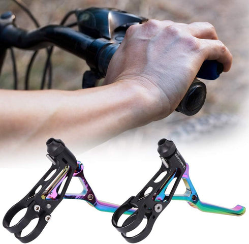Keenso Ultralight Aluminum Alloy Bike Brake Levers, Oil Slick Cycling Accessory for Road/Mountain Bikes