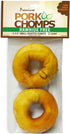 Pork Chomps Roasted Pork Skin Dog Chews, 3 Inch Donuts, Real Chicken,