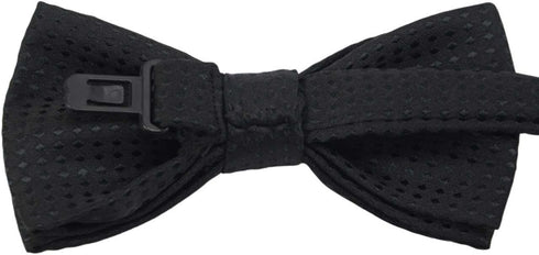 Dog or Cat Small Collar Bow Tie, Adjustable Puppy or Kitten Medium Neck Bowtie for Easter Wedding Birthday Gift D-D-T-1 (Black with Black Dots)