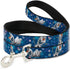 Buckle-Down Pet Leash - Frozen Olaf Poses/Snowflakes Blues - 1/2" Wide, 6 Feet Long