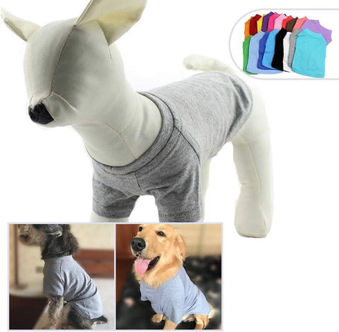 Lovelonglong Pet Clothing, Dog Costumes, 100% Cotton Blank T-Shirt for Dachshund & Corgi Dogs, Gray D-M
