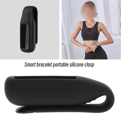 The Lord of the Tools Clip Holder Compatible with Fitbit Charge 5 Fitness Tracker Pocket Clip Replacement Portable Soft Silicone Case Cover Black