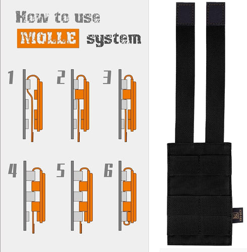 KRYDEX Molle 5.56mm Magazine Pouch, Single/Double/Triple Speed Mag Pouches