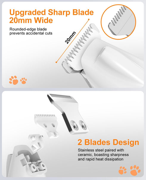 2026 Trimmer, 35dB Trimmer IREDOON New Pet Precision Low-Noise Dog Paw with LED Light, Safe Curved Ceramic Blade