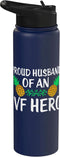 Fertility Journey Support Proud Husband IVF Hero Pineapple Fertility Stainless Steel Insulated Water Bottle