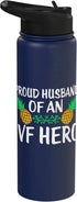 Fertility Journey Support Proud Husband IVF Hero Pineapple Fertility Stainless Steel Insulated Water Bottle