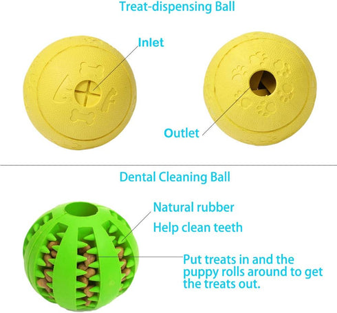 5 Different Functions Dog Puzzle Toys, Interactive Ball for Medium Large Dogs, Food Treat Dispensing Toys, Multiple