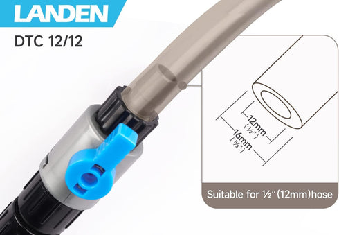 LANDEN Double Tab Connector for Aquarium, Canister Filter Hose, Quick Release Valve, Fish Tank Water Flow Control