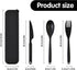 Reusable Utensil Set with Case, 2 Sets Large Portable Plastic Spoons, Forks, and Knives for Kids and Adults (Blue,