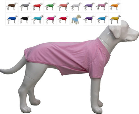 Lovelonglong Pet Clothing Basic Blank T-Shirt Tee for Large Dogs - Pink, Size XXXXL