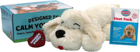 SmartPetLove Snuggle Puppy Heartbeat Stuffed Toy for Dogs | Pet Anxiety Relief and Calming Aid - Golden