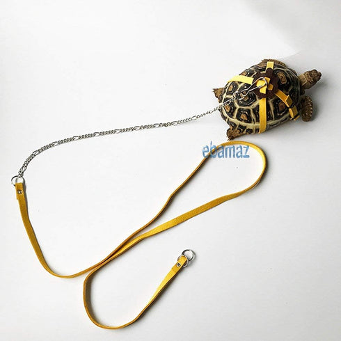 Leather Harness Strap for Tortoise/Turtle Pet Walking Lead Control Rope, Chest Collar (M)