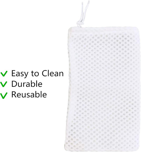 4 Inch Opening Filter Socks by 7.1 Inch Long, 3D Honeycomb Design Filter Bags, Drawstring Aquarium Filter Sock (4 Pack)