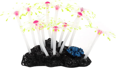 ShanQuilyx Glowing Silicone Aquarium Coral Decorations, Luminous Fish Tank Ornaments, Marine Plant Decor, Non Material