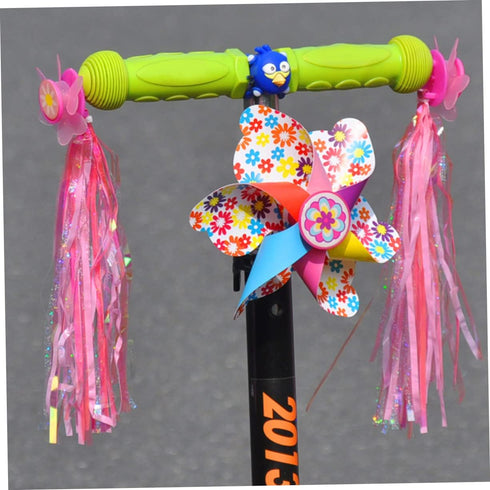 Girl Toys Outdoor Kids Toys, Bicycle Windmill Playset Accessories, Mini Child Flowers Red Baskets