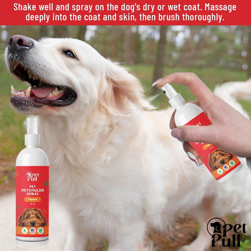 Detangler Spray - Dog Grooming Puppy Detangler Spray for Knots, Mats, and Tangles - Papaya Scent - Made in The USA (16