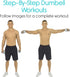 Vive Dumbbell Workout Poster - Laminated Home Gym Exercise Chart for Upper, Lower, Full Body Workouts