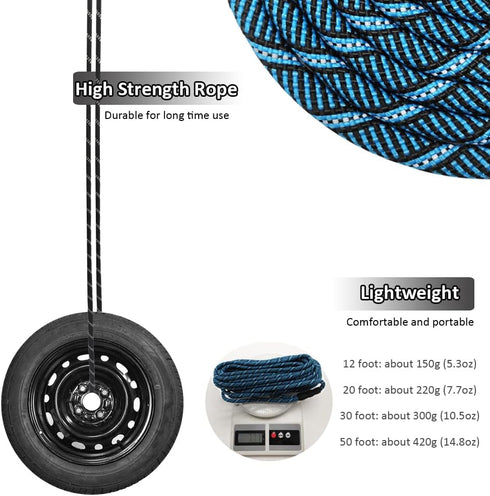 Reflective Long Slip Lead Dog Leash, Anti-Choking 12FT/20FT/30FT/50FT Rope Training Leash for Medium Dogs and Small