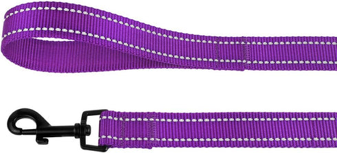 CollarDirect Nylon Dog Leash 5ft, Heavy Duty Reflective Pet Leashes for Large, Medium & Small Dogs (L, Purple)