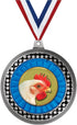 2.75" Chicken Medal Award, Silver Vega Chicken Team Trophy Award Includes Free