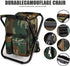 YESIACE Backpack Portable Hiking Camouflage Camping Stool, Folding Camping Chair Stool with Cooler Insulated Picnic Bag