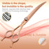 Rose Gold Titanium Curved Dog Grooming Scissors 7'' - Downward 30°, Professional Pet Trimming Shears
