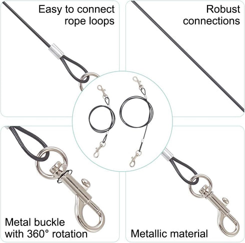 4 Pcs Chew Proof Dog Leash, Heavy Duty Training Rope Extender for Any Leash & Collar for Large Medium Dogs