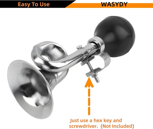 Wasydy Manual Retro Air Clown Horn -Metal Snail Bugle Funny Horn for Golf Cart (Yamaha, EZGO, Club Car), Bicycles