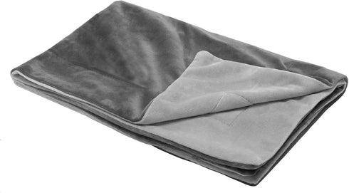 Furhaven Waterproof Throw Blanket for Dogs & Indoor Cats, Washable Two-Tone Luxe Velvet Blanket, Granite Gray, Small